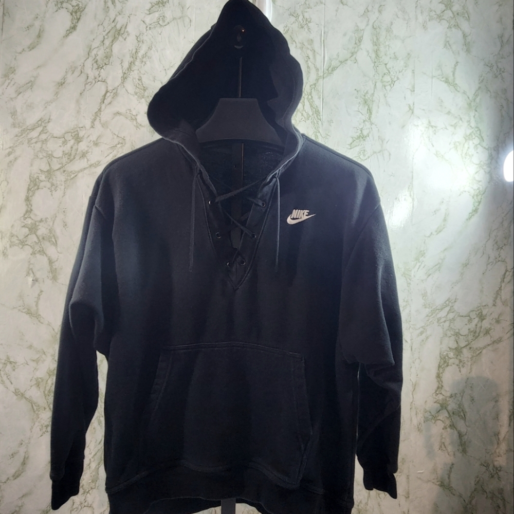 NIKE Lace Front Hooded Sweatshirt